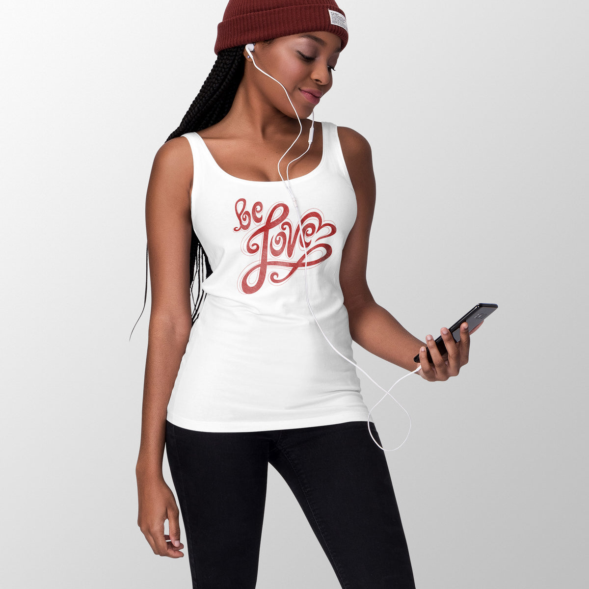 Be Love - Women’s Fitted Racerback Tank Top